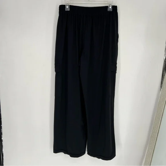 Athleta Pinnacle High Rise Wide Leg Black Cargo Trousers Pants Women's 8 - Picture 9 of 16